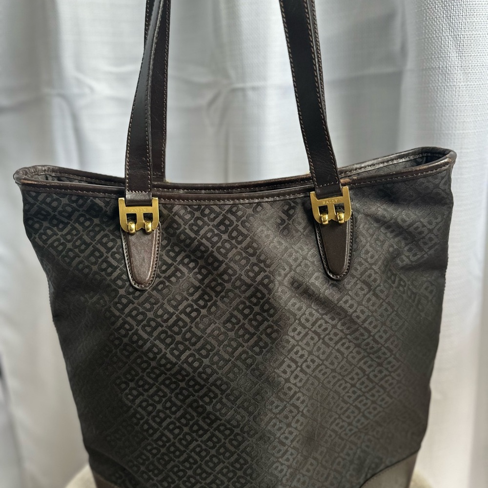 Vintage Bally Monogram Jacquard Canvas Tote - Picture 5 of 17